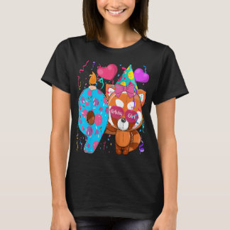 Barn Red Panda 9:e födelsedagsflickan Jag är 9 år  T Shirt