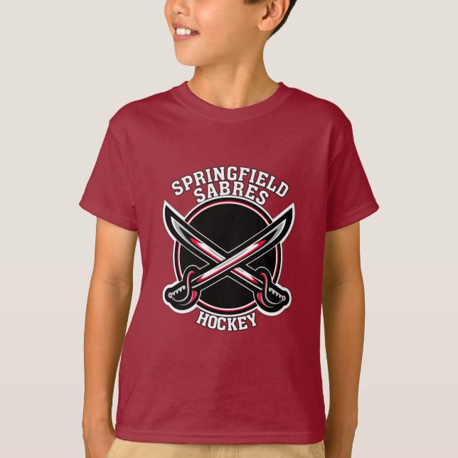 Barn Red Springfield Sabers T-Shirt (Framsida)