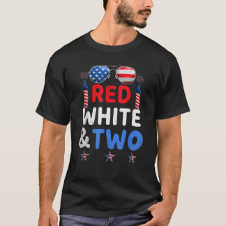Barn Red White och två andra födelsedagen 4 juli F T Shirt