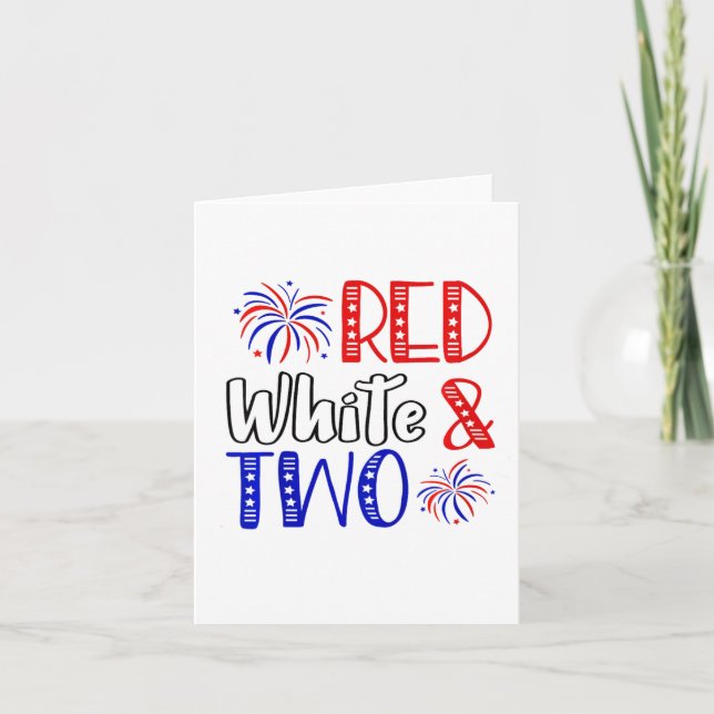 Barn Red White och två andra födelsedagen 4 juli i Kort (Framsida)