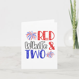 Barn Red White och två andra födelsedagen 4 juli i Kort