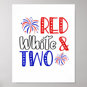 Barn Red White och två andra födelsedagen 4 juli i Poster