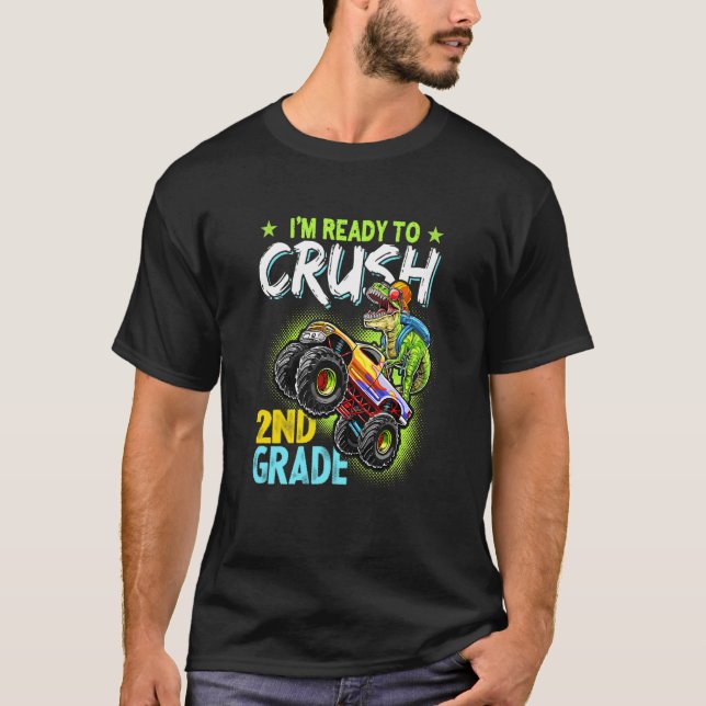 Barn Redo att krossa andra Klass-dinosaur T Shirt (Framsida)
