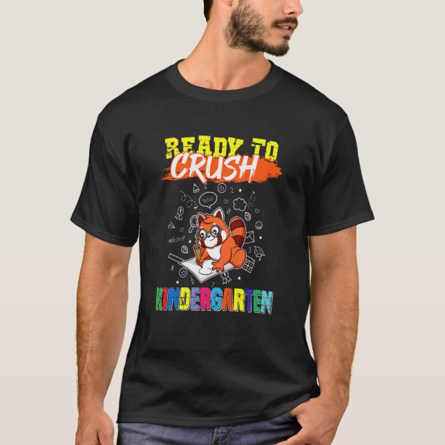 Barn Redo att krossa Kindergarten Red Panda Presch T Shirt (Framsida)