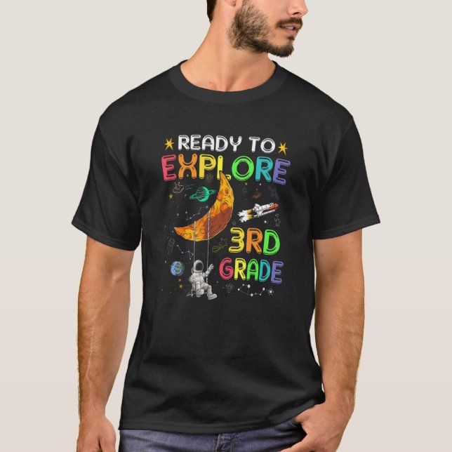 Barn Redo att utforska 3:e Klass Cute Astronaut Th T Shirt (Framsida)