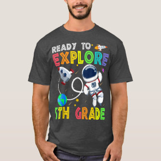 Barn Redo att utforska 5:e Klass Cute Astronaut Bo T Shirt