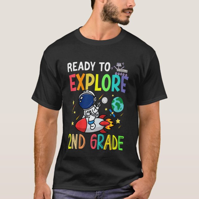 Barn Redo att utforska andra Klass-astronaut T Shirt (Framsida)