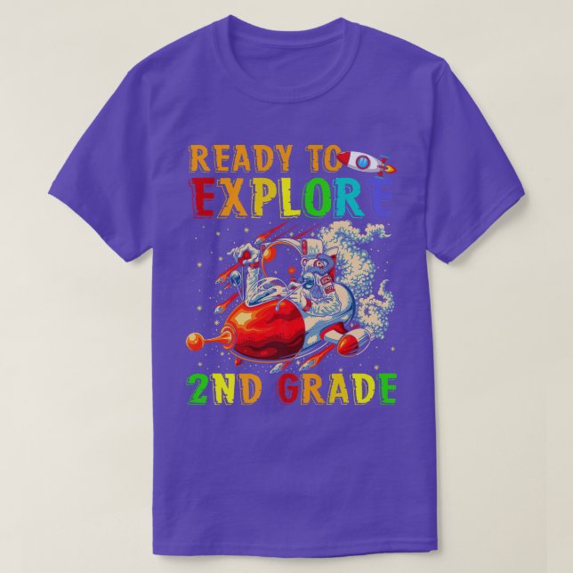 Barn Redo att utforska andra Klass Cute Astronaut  T Shirt (Design framsida)