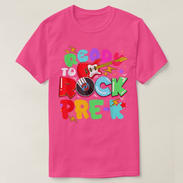 Barn Redo till Sten Pre-K Guitar Back to school Bo T Shirt (Design framsida)