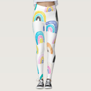Barn Regnbåge, vattenfärgade Kids Mönster. Leggings