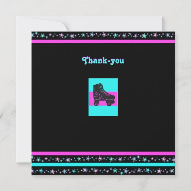 Barn Retro Roller Skating Party - tackkort Tack Kort (Framsida)