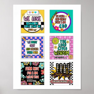 Barn retro söt bibelvers skriptur poster