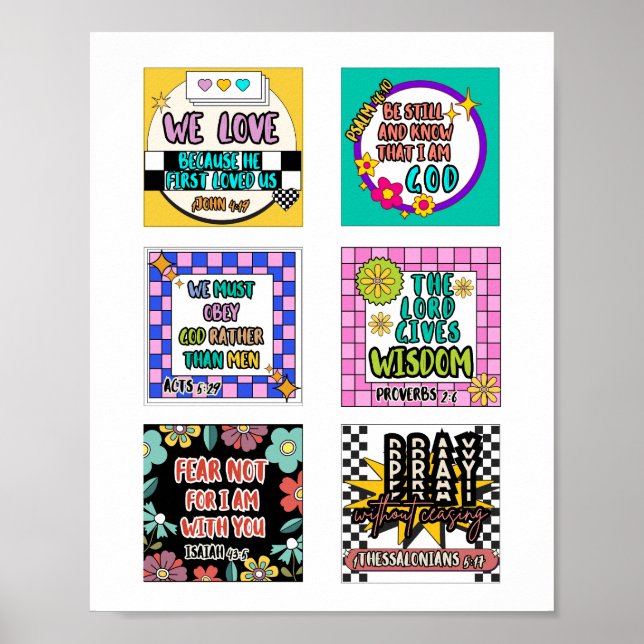 Barn retro söt bibelvers skriptur poster (Framsidan)