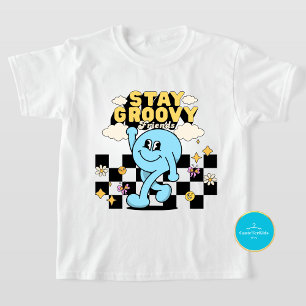 Barn Retro T-Shirt Håll dig Groovy T-Shirt