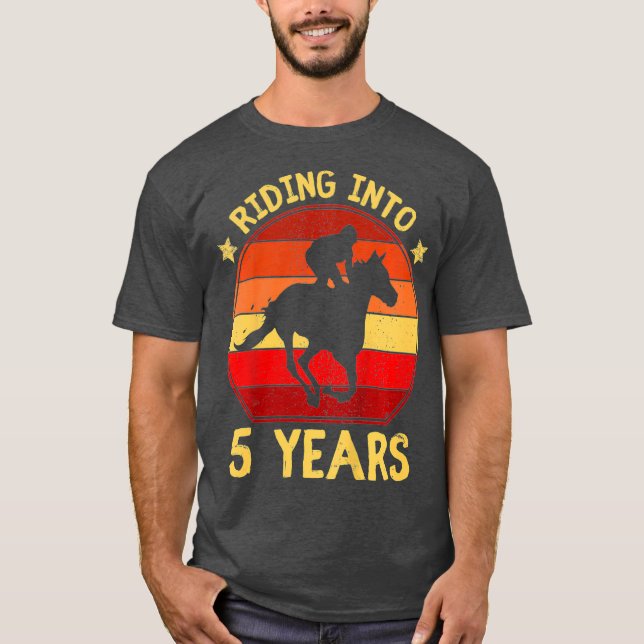 Barn Riding in i 5 års hästgåva fem år T Shirt (Framsida)