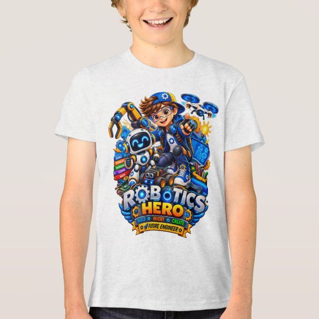 Barn Robotikk T-Shirt | Framtida Ingenjörsrobot (Framsida)