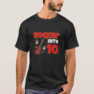 Barn Rockin i 10 Rockstar Guitar 10 år gammal 10 å T Shirt