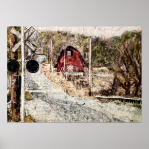 " Barn, Rogers, Ohio" - Patel på Papper Ris Poster