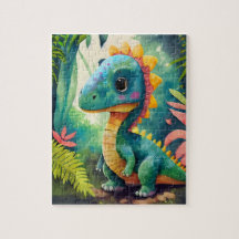 Barn, Roligt, spel, färgstark cute Dinosaur