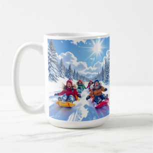 Barn - Roligten Sledar vinter på ett snyggt sätt Kaffemugg