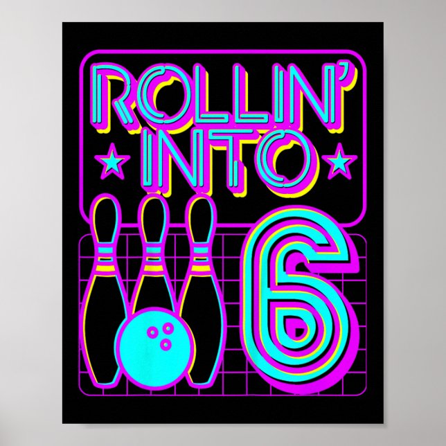 Barn Rollin i 6 Bowling Bowlareare födelsedagen i  Poster (Framsidan)