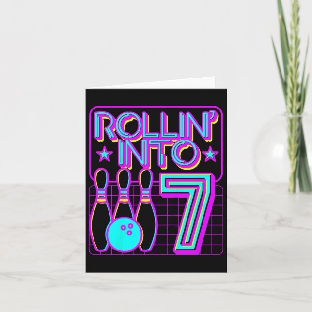 Barn Rollin i 7 Bowling Bowlareare födelsedag i 7: Kort (Framsida)