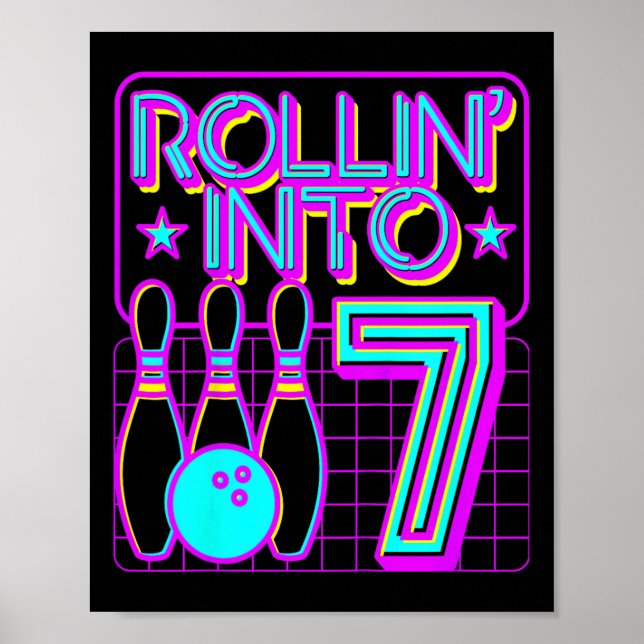Barn Rollin i 7 Bowling Bowlareare födelsedag i 7: Poster (Framsidan)