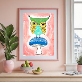 Barn Room Uggla Artist Watercolor Painting Kids Poster