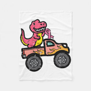 Barn Rosa Dino Monster Lastbil Breast Cancer Aware Fleecefilt