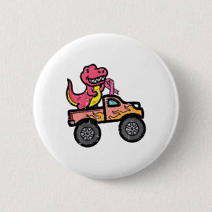 Barn Rosa Dino Monster Lastbil Breast Cancer Aware Knapp
