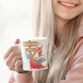 Barn Rosa Dragon Utdödar säker keramisk Mugg