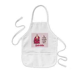 Barn Rosa Giraffe Monogrammed Brev G Namn Barnförkläde