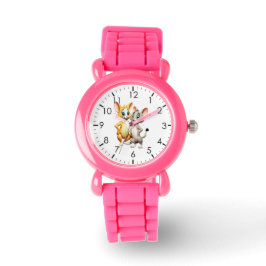 Barn rosa glitter, band armbandsur