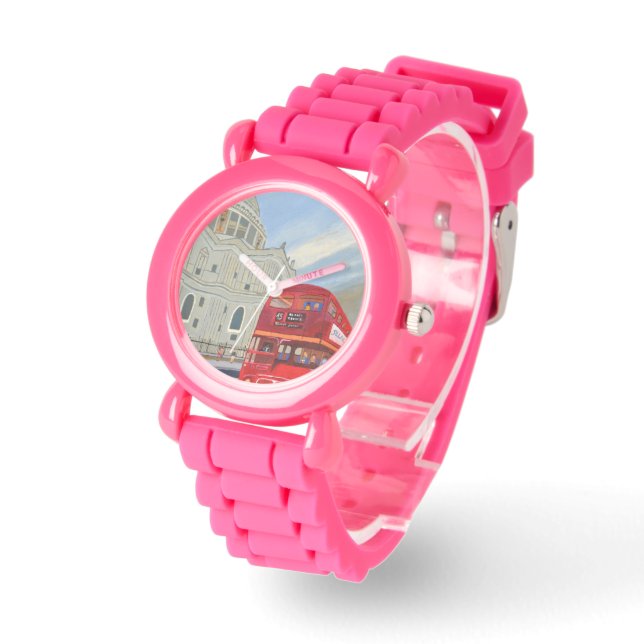 Barn Rosa Glitter Rem Watch Armbandsur (Vinkel)