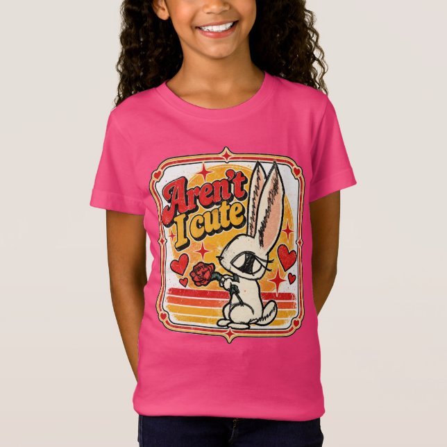 Barn Rosa Kanin T-Shirt (Framsida)