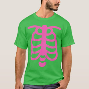 Barn Rosa Skelett Småbarn Flickor Halloween-kostym T Shirt