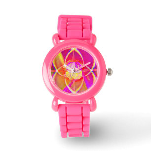 Barn Rosa Strap Watch Butterfly Armbandsur