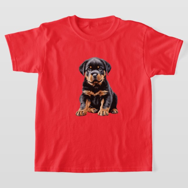 Barn Rottweiler Puppy T-Shirt (Laydown)