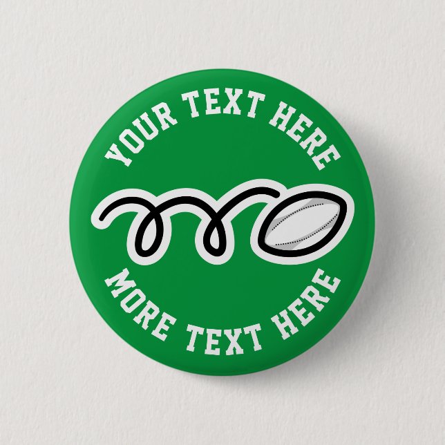 Barn rugby Födelsedagsfest favoriserar anpassnings Knapp (Framsida)