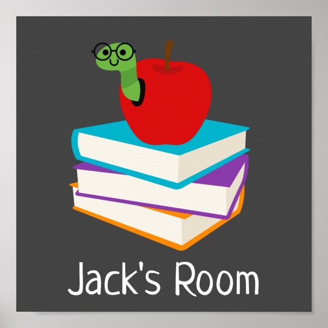 Barn Rummet namn poster med bokmask (Framsidan)