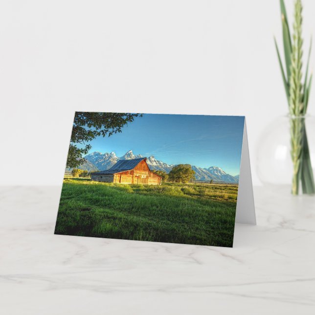Barn Rural Farm Life Scene Blank Greeting Card Kort (Framsida)