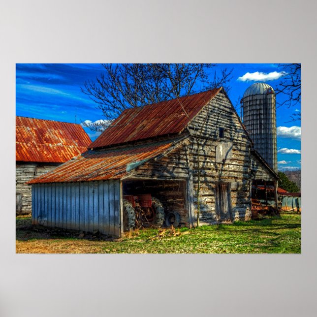 Barn Rural Farm Life Scene Poster Skriv ut (Framsidan)