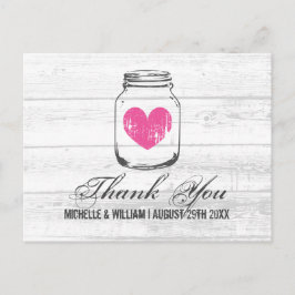 Barn, rustik mason burk bröllop tack för dina kort