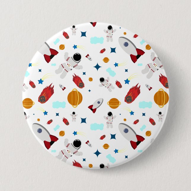 Barn Rymden och Astronaut Mönster Knapp (Framsida)