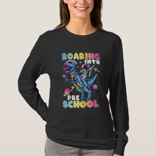 Barn rytande in i förskolan Dinosaurie Astronaut F T Shirt