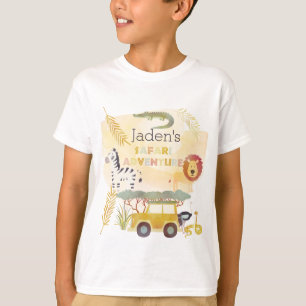 Barn Safari Äventyr Födelsedagsfest T Shirt