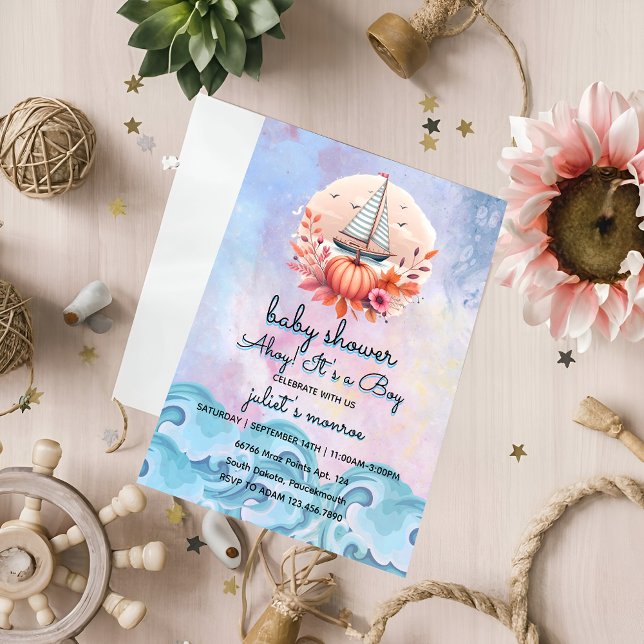barn Sailboat Nautical Baby Shower Inbjudningar (Skapare uppladdad)