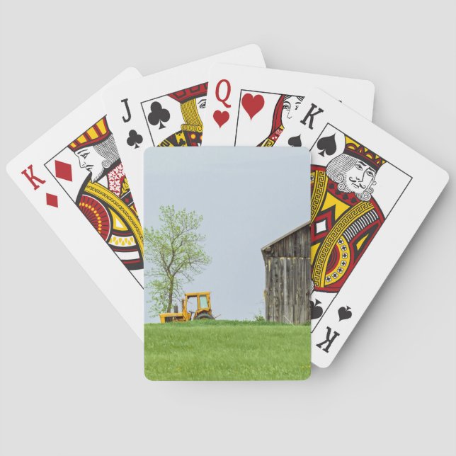 Barn scen med traktor casinokort (Baksidan)