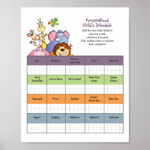 Barn SCHEMA/TIDTABELLPersonlig Poster
