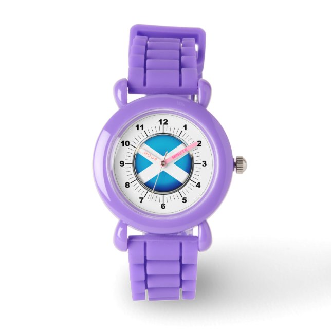 Barn Scotland FlagRed Glitter Strap Watch Armbandsur (Framsida)